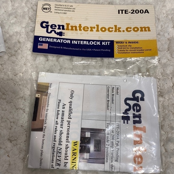 Siemens ITE generator interlock kit 150 or 200 amp panel. New - Picture 1 of 5